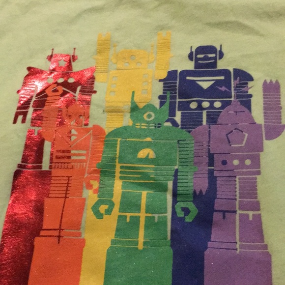12m Robot Rainbow Tee by Cat and Jack - Picture 2 of 7